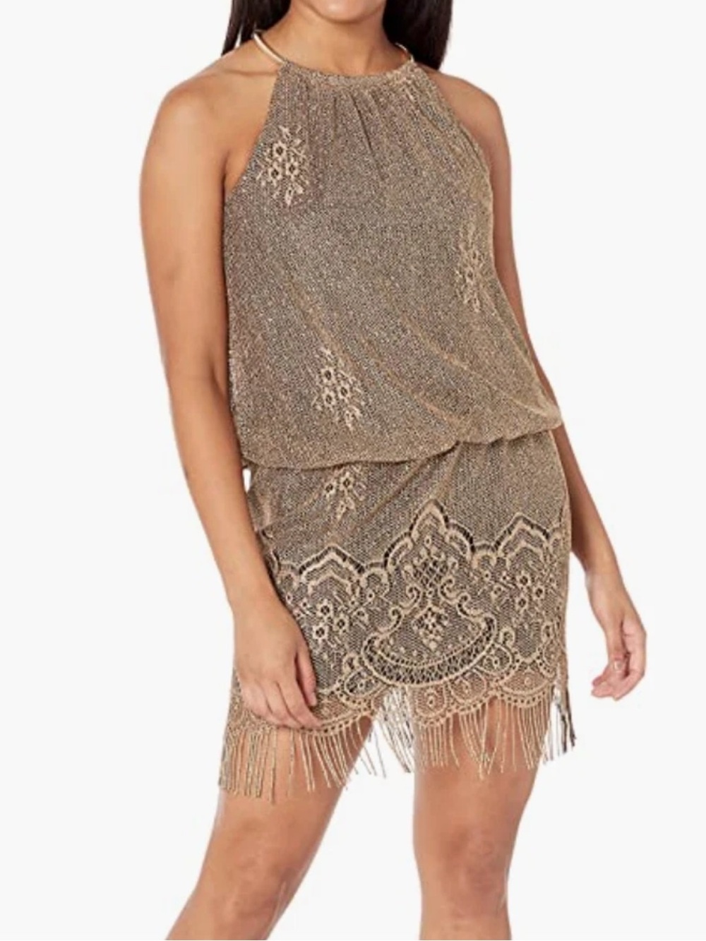 SLNY gold dress size 10